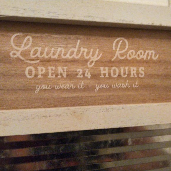 Laundry "washboard" signs - wash dry fold repeat - Laundry Open 24 hrs - set NEW - Picture 11 of 13